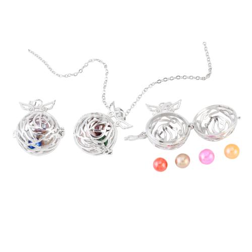 クラム ネックレス, とともに 304ステンレス鋼チェーン & 亜鉛合金ペンダント, とともに 5cm エクステンダチェーン, 女性用 & くり抜き, 無色, pendant size 18-25mm, 長さ:約 40 センチ, 売り手 セット