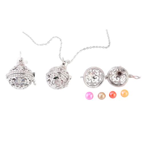 クラム ネックレス, とともに 304ステンレス鋼チェーン & 亜鉛合金ペンダント, とともに 5cm エクステンダチェーン, 女性用 & ライン石のある & くり抜き, 無色, pendant size 18-25mm, 長さ:約 40 センチ, 売り手 パソコン