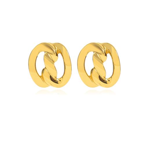 Acier inoxydable 304 boucle d oreille dormeuse, Placage de couleur d'or, pour femme & creux Vendu par paire