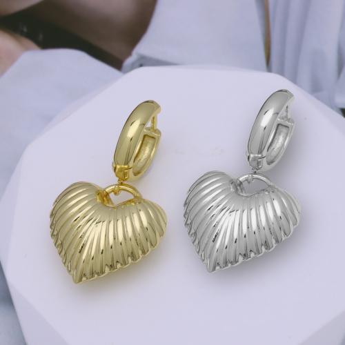 metal Huggie Pendiente aro de la gota, Corazón, chapado en color dorado, para mujer, más colores para la opción, Vendido por Par