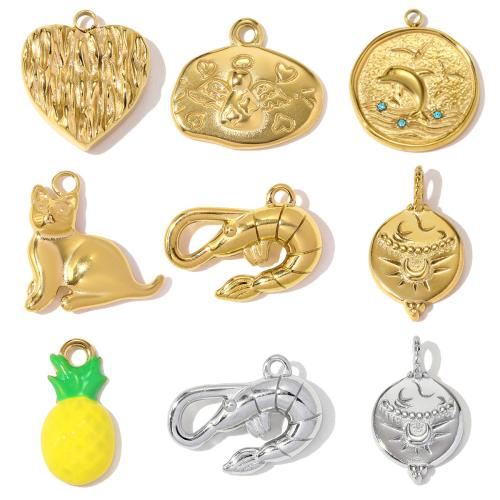 Pendentifs en acier inoxydable, Acier inoxydable 304, Placage, DIY & styles différents pour le choix & émail Vendu par sac