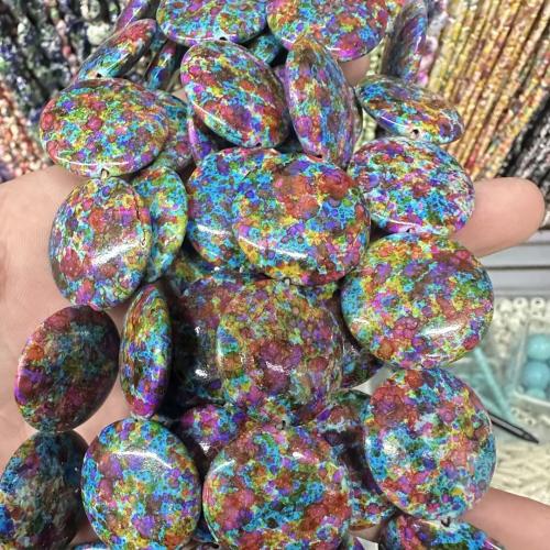 合成のターコイズ ビーズ, 合成トルコ石, 楕円, DIY, 彩色, 25mm, 穴:約 1mm, 長さ:約 39 センチ, 約 17パソコン/ストランド, 売り手 ストランド[