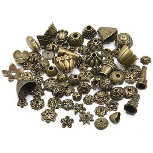 Zinc Alloy Bead Caps, antique bronze color plated, DIY 