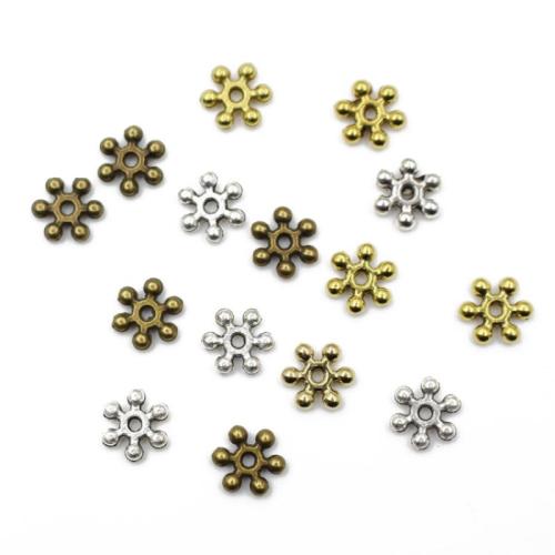 Zinc Alloy Jewelry Washers, Snowflake, plated, DIY 8mm Approx 1.5mm 