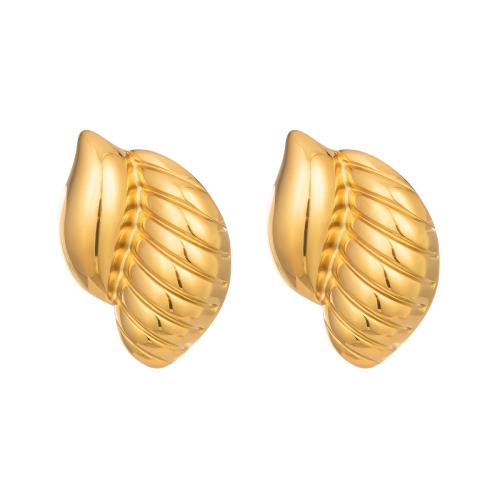 Acier inoxydable 304 boucle d oreille dormeuse, conque, Placage ionique sous vide, bijoux de mode & pour femme, plus de couleurs à choisir, Vendu par paire