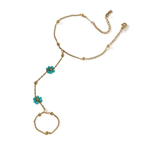 Acier inoxydable 304 bracelet anneau, avec verre, Placage de couleur d'or, bijoux de mode & pour femme, plus de couleurs à choisir, Vendu par PC[