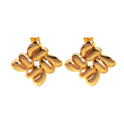 Acier inoxydable 304 boucle d oreille dormeuse, Placage de couleur d'or, styles différents pour le choix & pour femme, Vendu par paire