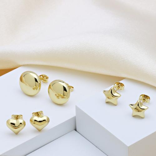 arete de latón, metal, chapado en color dorado, diferentes estilos para la opción & para mujer, más colores para la opción, Vendido por Par[