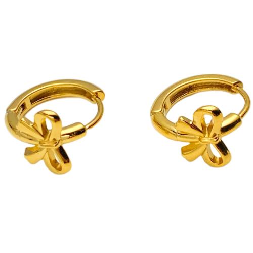 304 Stainless Steel Huggie Hoop Earring, Bowknot, plated, fashion jewelry & for woman Inner Approx 10mm 