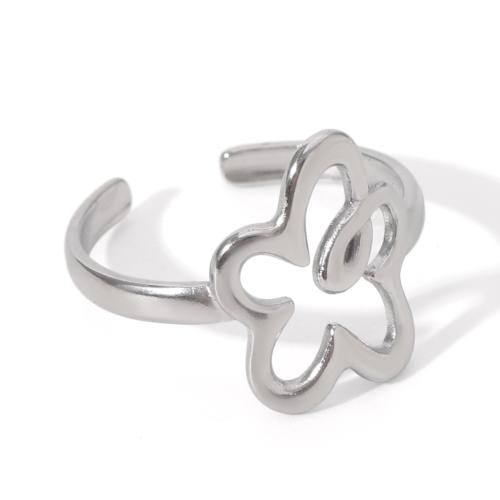 Acier inoxydable 304 Cuff Bague, Placage, styles différents pour le choix & pour femme & avec strass, Vendu par PC