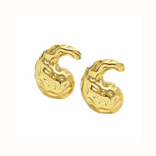 Acier inoxydable 304 boucle d oreille dormeuse, Motif géométrique, Placage de couleur d'or, styles différents pour le choix & pour femme, Vendu par paire