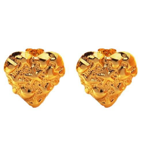 Acier inoxydable 304 boucle d oreille dormeuse, coeur, Placage de couleur d'or, styles différents pour le choix & pour femme, Vendu par paire