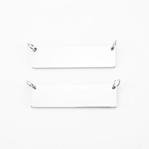 Pendentifs en acier inoxydable, Acier inoxydable 304, rectangle, DIY, couleur originale Vendu par PC