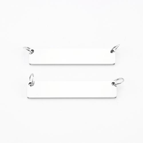 Pendentifs en acier inoxydable, Acier inoxydable 304, rectangle, DIY, couleur originale Vendu par PC