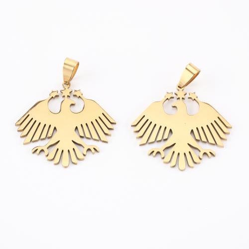 Pendentifs d'animaux en acier inoxydable , Acier inoxydable 304, aigle, Placage de couleur d'or, DIY Vendu par PC