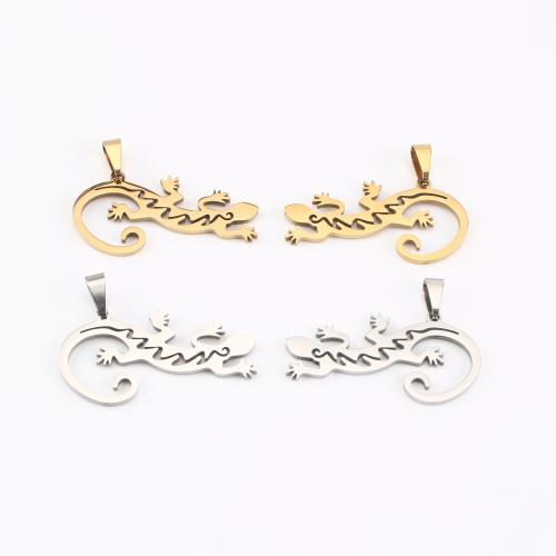 Pendentifs d'animaux en acier inoxydable , Acier inoxydable 304, gecko, Placage, DIY, plus de couleurs à choisir Vendu par PC