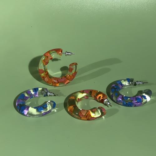 Acrílico Arito, Letra C, transparente & para mujer, más colores para la opción, 35x8mm, Vendido por Par