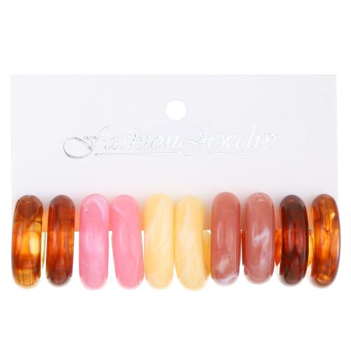 Acrílico Stud aretes, con aleación de zinc, Letra C, chapado, Joyería & para mujer, más colores para la opción, Vendido por Set