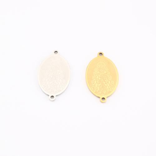 Rostfreier Stahl Bezauberner Verbinder, 304 Edelstahl, flachoval, plattiert, DIY, keine, 21x12x1mm, verkauft von PC