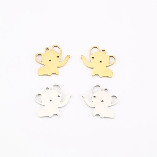 Pendentifs d'animaux en acier inoxydable , Acier inoxydable 304, éléphant, Placage, DIY & creux, plus de couleurs à choisir Vendu par PC