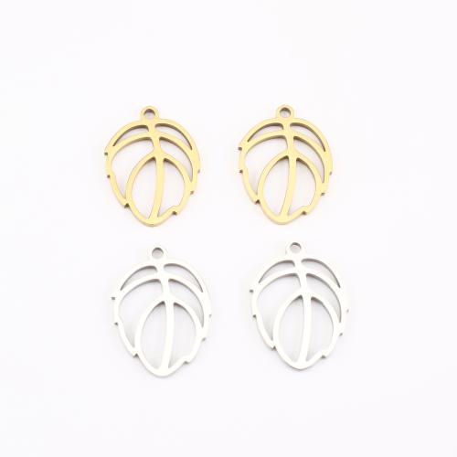 Pendentif Feuille en acier inoxydable, Acier inoxydable 304, Placage, DIY & creux, plus de couleurs à choisir Vendu par PC