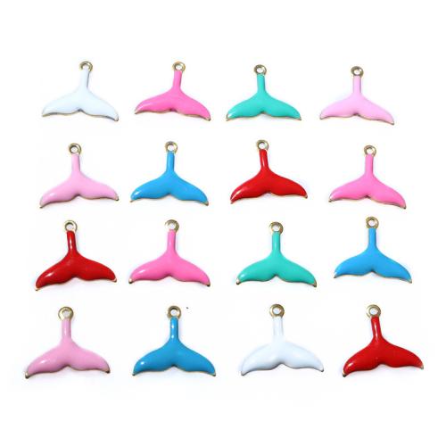 Pendentifs en acier inoxydable émail, Acier inoxydable 304, Queue de sirène, Placage de couleur d'or, DIY, plus de couleurs à choisir Vendu par PC