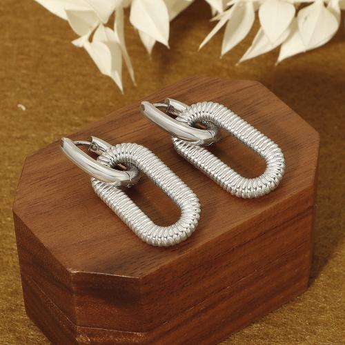 Acier inoxydable 304 Boucle d'oreille goutte, Motif géométrique, Placage, pour femme & creux, plus de couleurs à choisir Vendu par paire