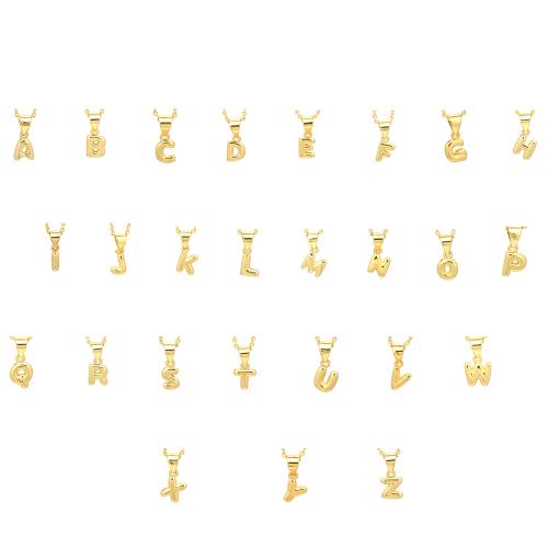 Pendentifs de Lettre laiton , Lettre d’alphabet, Placage de couleur d'or, lettres sont de A à Z & DIY & styles différents pour le choix, plus de couleurs à choisir Vendu par PC