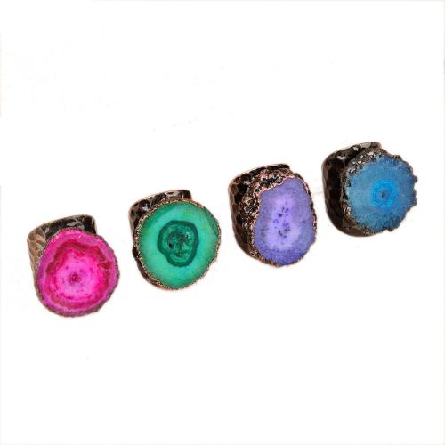 Cristal naturel Cuff Bague, avec alliage de zinc, la couleur plaquée laiton antique, réglable & pour femme, plus de couleurs à choisir Vendu par PC