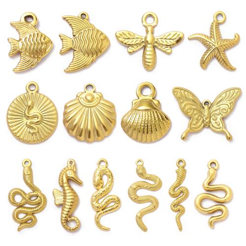 Stainless Steel Animal Pendants, 304 Stainless Steel, gold color plated, DIY [