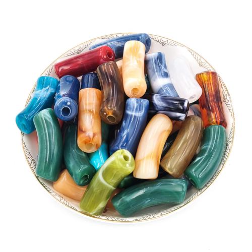 Acryl gebogene Rohr Perlen, DIY, keine, 35x11mm, 500G/Menge, verkauft von Menge