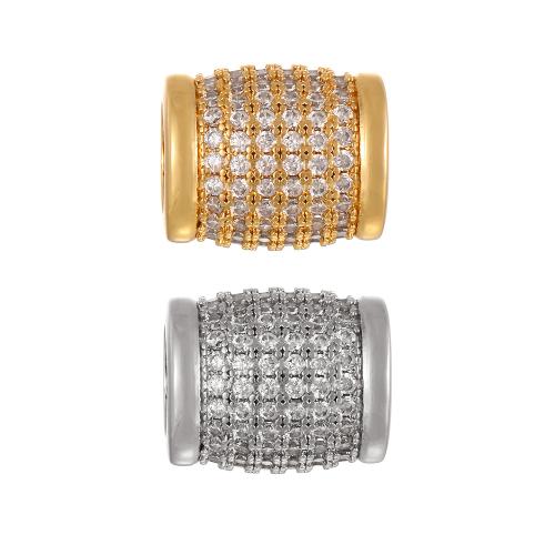 Brass Spacer Beads, plated, DIY & micro pave cubic zirconia [