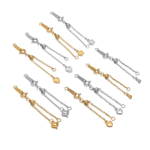 Acero inoxidable Extender Cadena, acero inoxidable 304, Recubrimiento iónico al vacío, Bricolaje & diferentes estilos para la opción, 10PCs/Bolsa, Vendido por Bolsa