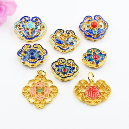 Perlas de esmalte latón, metal, chapado en oro real, Bricolaje & diferentes estilos para la opción, Vendido por UD