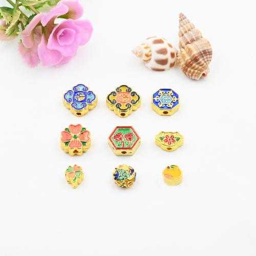 Messing Zwischenperlen, matt vergoldet, DIY & verschiedene Stile für Wahl & Emaille, verkauft von PC[