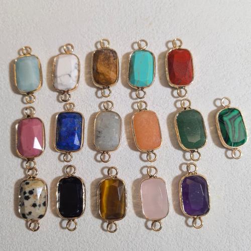 Gemstone Connector, with Brass, gold color plated, DIY & faceted [