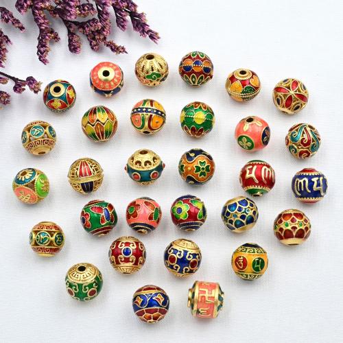 Messing Zwischenperlen, rund, goldfarben plattiert, DIY & verschiedene Stile für Wahl & Emaille, 10mm, verkauft von PC