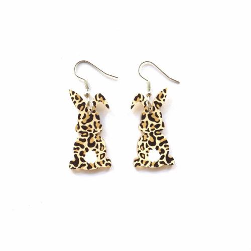 Acrylic Drop Earring, Rabbit, printing, fashion jewelry & for woman 