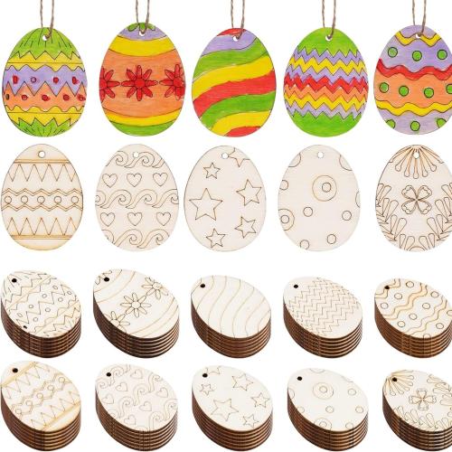 Wood Hanging Ornaments, Oval & DIY 