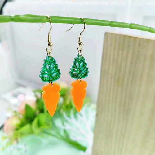 Acrylic Drop Earring, Carrot, fashion jewelry & for woman, 65mm 