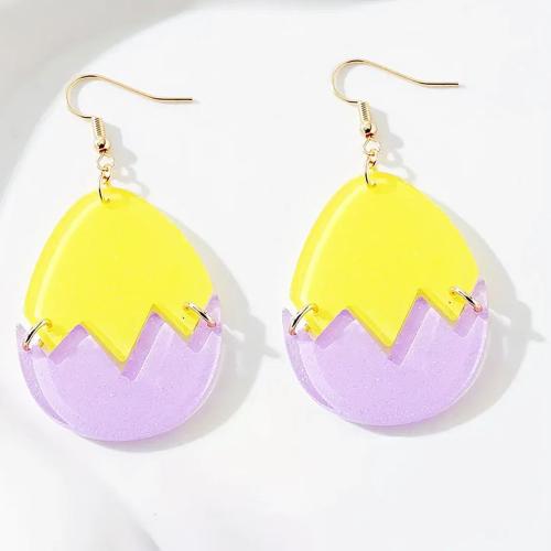 Acrylic Drop Earring, Oval, fashion jewelry & for woman [