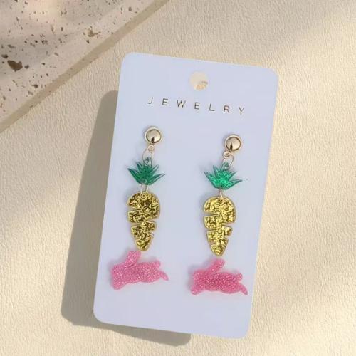 Acrylic Drop Earring, Carrot, handmade, fashion jewelry & for woman [