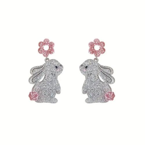 Acrylic Drop Earring, Rabbit, cute & for woman 