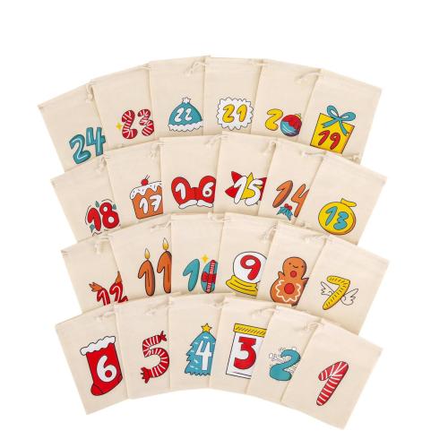 Toile de lin Sac drawstring, rectangle, impression, Conception de Noël é, Vendu par fixé