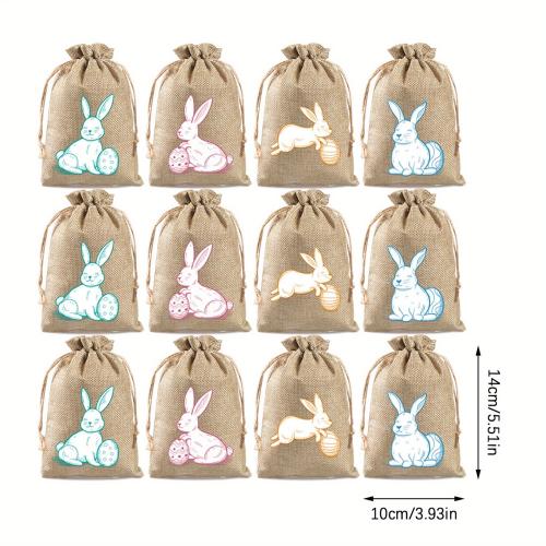 Linen Drawstring Bag, Rectangle, printing 