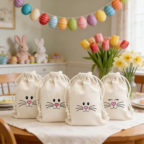 Cotton Drawstring Bag, Rectangle, printing 