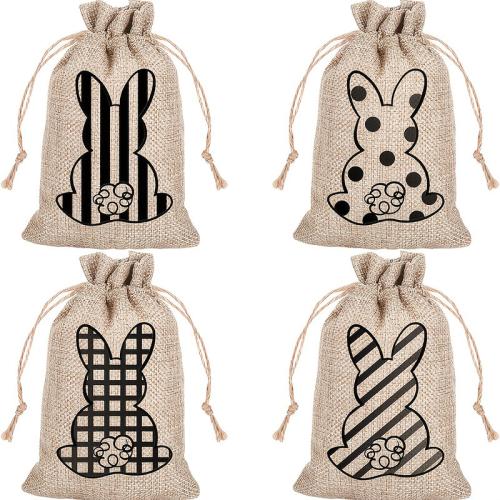 Linen Drawstring Bag, Rectangle, printing 