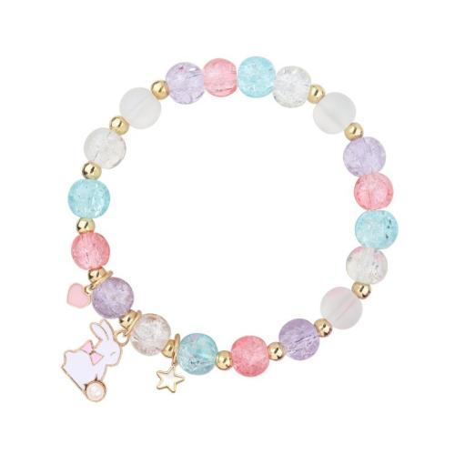 Des billes de verre bracelet, avec alliage de zinc, fait à la main, styles différents pour le choix & pour femme & émail Environ 6-7 pouce, Vendu par PC[