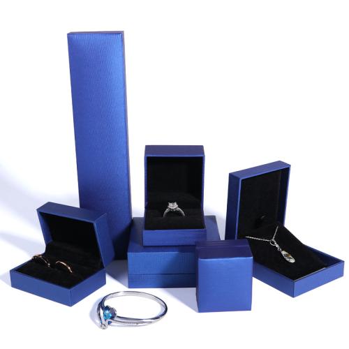 Cardboard Jewelry Set Box, Leatherette Paper, with Velveteen, dustproof 