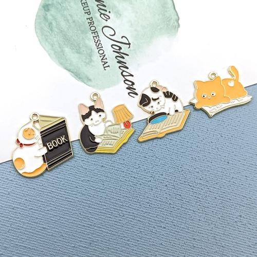 亜鉛合金のエナメル ペンダント, 亜鉛合金, ネコ, ゴールドメッキ, DIY & 異なるスタイルを選択, 売り手 パソコン